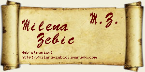 Milena Zebić vizit kartica